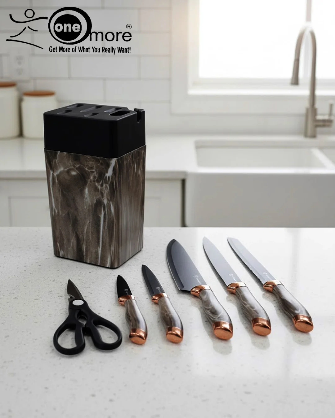 Luxury Marble Look Ceramic Knife Set – Premium Style & Precision Cutting - Image 2