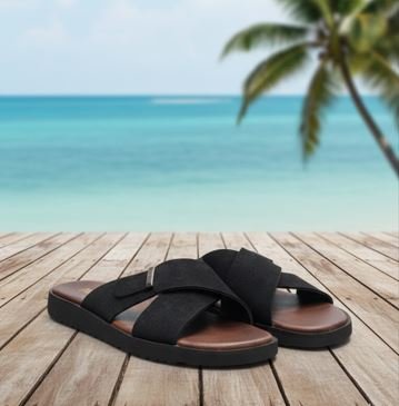 Men’s Stylish Casual Cross-Strap Beach Slippers | Anti-Slip Flat Sandal Slippers for Summer Holidays