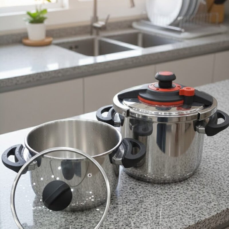 Falez 6L & 9L Stainless Steel Pressure Cooker Set – Made in Turkey | Interchangeable Lids