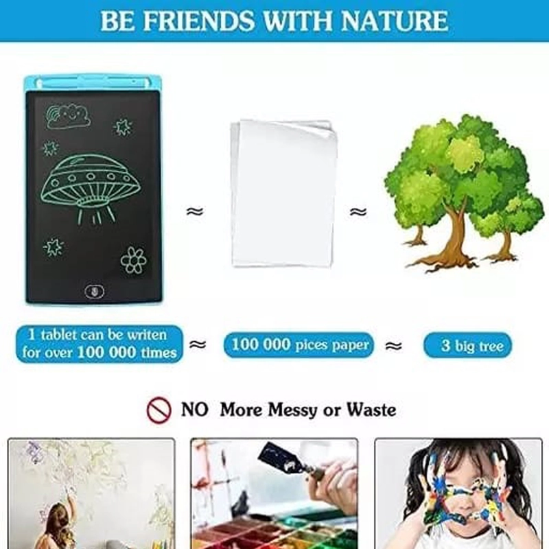 Kids LCD Writing Tablet – 8.5 Inch & 10 Inch | Best Learning Tool for Children to Enhance Writing & Drawing Skills | Educational Learning Toys & Daily Routine Notebook (Art# OFADM-E-Tablet-T&G-ELT-003) - Image 7