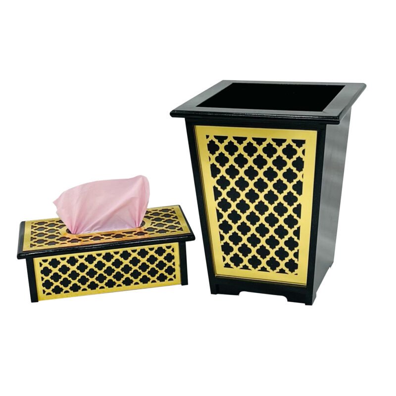 Pack Of 2 - Dustbin And Tissue Box Set