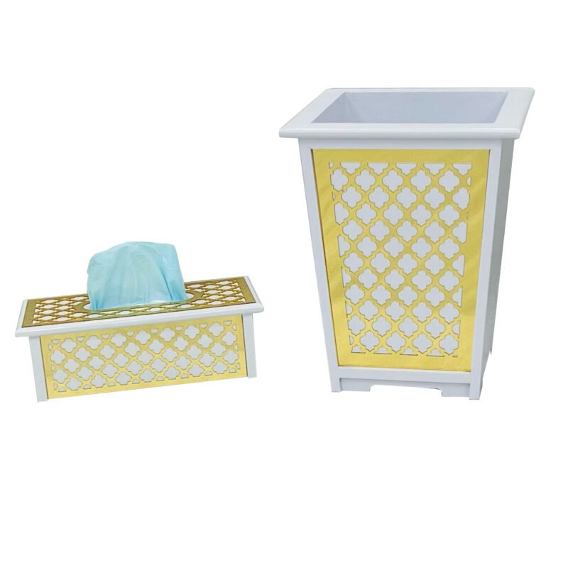 Pack Of 2 - Dustbin And Tissue Box Set