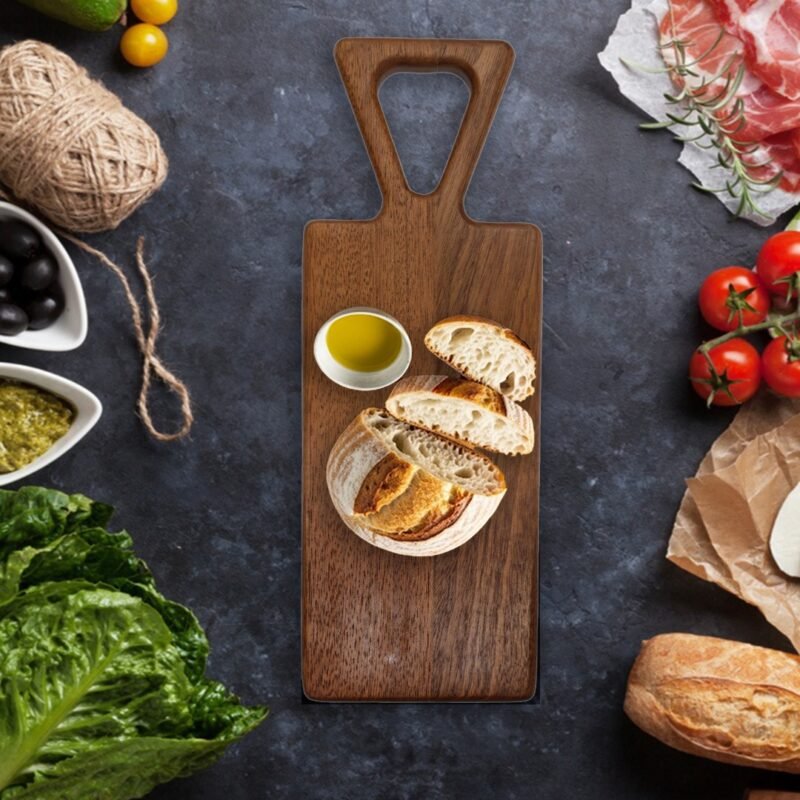 Handcrafted Wooden Cutting & Serving Board with Sleek Handle